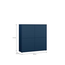 Highboard >ALICE SPRINGS< in Nachtblau - 124,5x121,5x34,9cm (BxHxT)