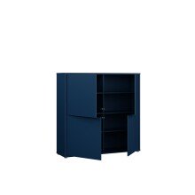 Highboard >ALICE SPRINGS< in Nachtblau - 124,5x121,5x34,9cm (BxHxT)