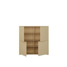 Highboard >ALICE SPRINGS< in Buttergelb - 124,5x121,5x34,9cm (BxHxT)
