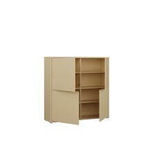 Highboard >ALICE SPRINGS< in Buttergelb - 124,5x121,5x34,9cm (BxHxT)