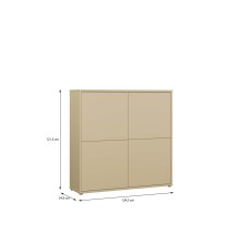 Highboard >ALICE SPRINGS< in Buttergelb - 124,5x121,5x34,9cm (BxHxT)