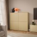 Highboard >ALICE SPRINGS< in Buttergelb - 124,5x121,5x34,9cm (BxHxT)