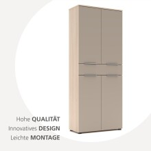 Aktenschrank >Santorin< in Riva Eiche / Cashmere - 80x198x38 (BxHxT)