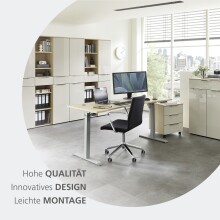 Aktenschrank >Santorin< in Riva Eiche / Cashmere - 80x198x38 (BxHxT)