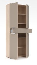 Aktenschrank >Santorin< in Riva Eiche / Cashmere - 80x198x38 (BxHxT)