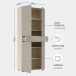 Aktenschrank >Santorin< in Riva Eiche / Cashmere - 80x198x38 (BxHxT)