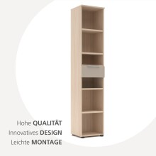 Aktenregal >Santorin< in Riva Eiche / Cashmere - 40x198x38 (BxHxT)