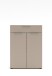 Kommode >Santorin< in Riva Eiche / Cashmere, Melamin + Glas - 80x110x38 (BxHxT)