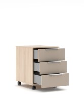 Rollcontainer >Santorin< in Riva Eiche / Cashmere - 45x61x55 (BxHxT)