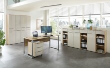 Rollcontainer >Santorin< in Riva Eiche / Cashmere - 45x61x55 (BxHxT)