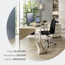 Schreibtisch >Santorin< in Riva Eiche Dekor, Melamin - 170x77x73cm (BxHxT)