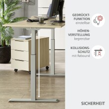 Schreibtisch >Santorin< in Riva Eiche Dekor, Melamin - 160x72x77cm (BxHxT)