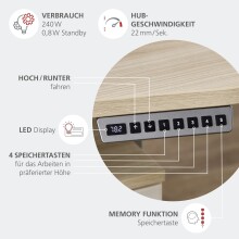Schreibtisch >Santorin< in Riva Eiche Dekor, Melamin - 160x72x77cm (BxHxT)