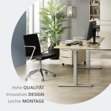 Schreibtisch >Santorin< in Riva Eiche Dekor, Melamin - 160x72x77cm (BxHxT)