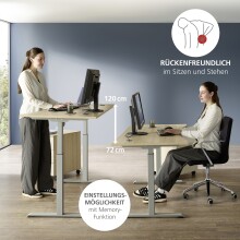 Schreibtisch >Santorin< in Riva Eiche Dekor, Melamin - 160x72x77cm (BxHxT)