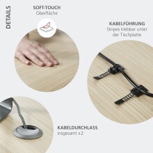 Schreibtisch >Santorin< in Riva Eiche Dekor, Melamin - 160x72x77cm (BxHxT)