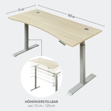 Schreibtisch >Santorin< in Riva Eiche Dekor, Melamin - 160x72x77cm (BxHxT)