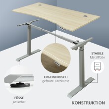 Schreibtisch >Santorin< in Riva Eiche Dekor, Melamin - 160x72x77cm (BxHxT)
