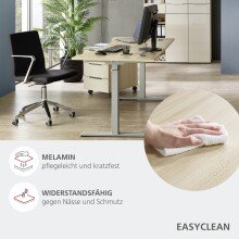 Schreibtisch >Santorin< in Riva Eiche Dekor, Melamin - 160x72x77cm (BxHxT)