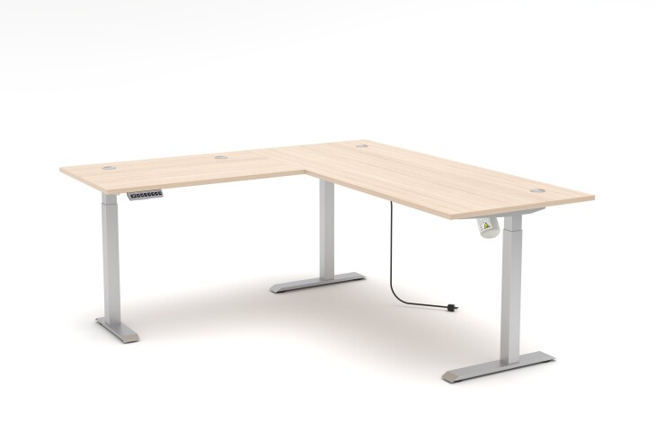 Eckschreibtisch >Santorin< in Riva Eiche Dekor, Melamin - 185x72x177cm (BxHxT)