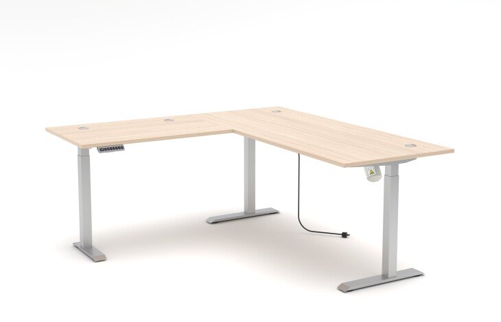 Eckschreibtisch >Santorin< in Riva Eiche Dekor, Melamin - 185x72x177cm (BxHxT)