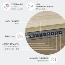 Eckschreibtisch >Santorin< in Riva Eiche Dekor, Melamin - 185x72x177cm (BxHxT)