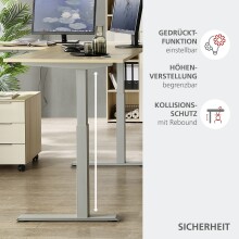 Eckschreibtisch >Santorin< in Riva Eiche Dekor, Melamin - 185x72x177cm (BxHxT)