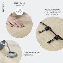 Eckschreibtisch >Santorin< in Riva Eiche Dekor, Melamin - 185x72x177cm (BxHxT)