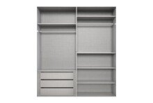 Drehtürenschrank >LONDON< in SAHARAGRAU / SPIEGEL - 180x208x58cm (BxHxT)