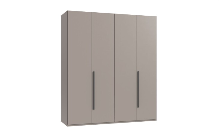 Drehtürenschrank >LONDON< in SAHARAGRAU - 180x208x58cm (BxHxT)