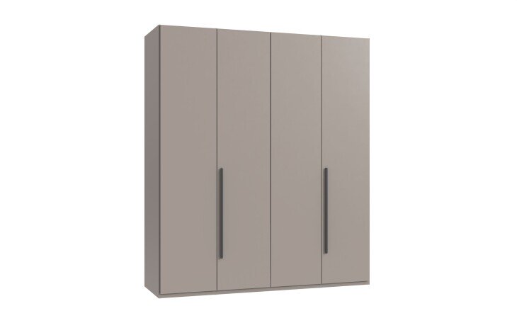 Drehtürenschrank >LONDON< in SAHARAGRAU - 180x208x58cm (BxHxT)