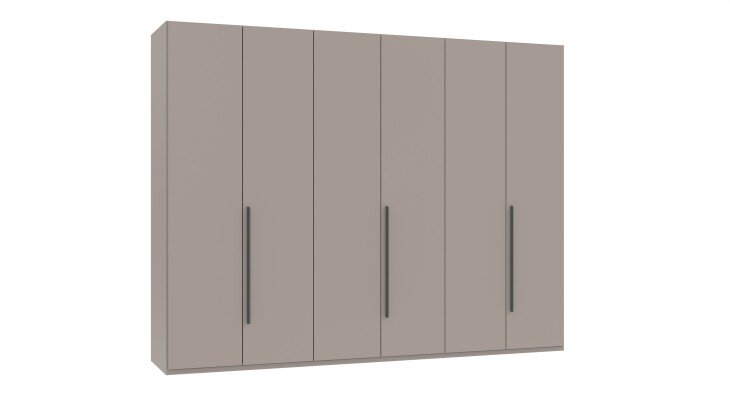 Drehtürenschrank >LONDON< inkl. Inneneinteilung, Farbe SAHARAGRAU - 270x208x58cm (BxHxT)