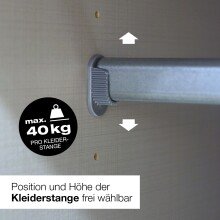 Drehtürenschrank >LONDON< in SAHARAGRAU / SPIEGEL - 270x208x58cm (BxHxT)