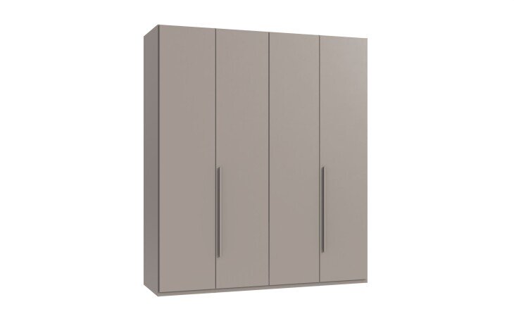 Drehtürenschrank >LONDON< inkl. Inneneinteilung, SAHARAGRAU - 180x208x58cm (BxHxT)