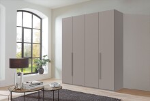 Drehtürenschrank >LONDON< inkl. Inneneinteilung, SAHARAGRAU - 180x208x58cm (BxHxT)