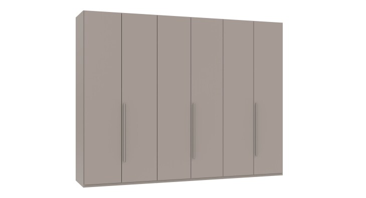 Drehtürenschrank >LONDON< inkl. Inneneinteilung, SAHARAGRAU - 270x208x58cm (BxHxT)