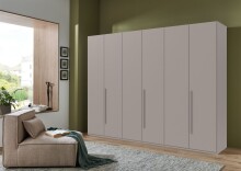 Drehtürenschrank >LONDON< inkl. Inneneinteilung, SAHARAGRAU - 270x208x58cm (BxHxT)