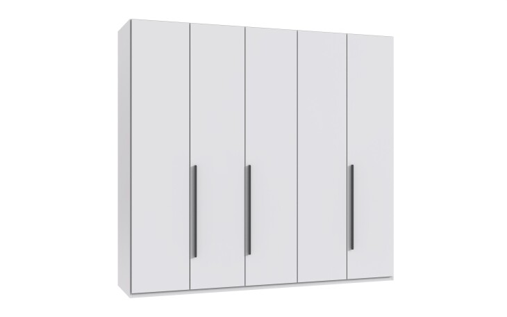 Drehtürenschrank >LONDON< inkl. Inneneinteilung, WEISS - 225x208x58cm (BxHxT)