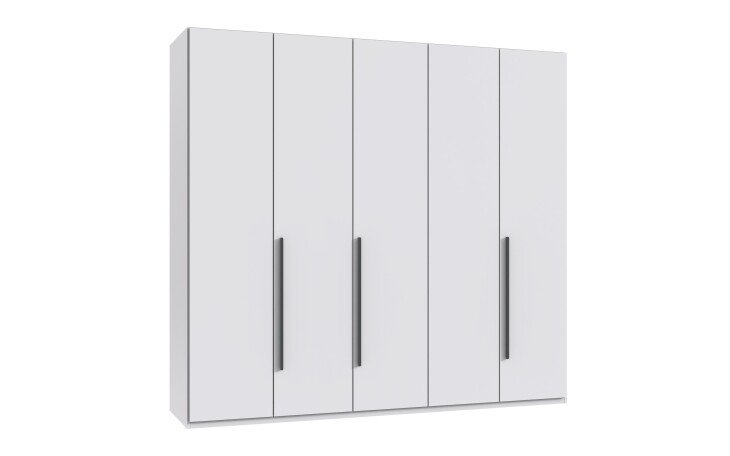 Drehtürenschrank >LONDON< inkl. Inneneinteilung, WEISS - 225x208x58cm (BxHxT)