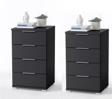 Nachtkommode >Nelli< (2er-Set) mit 4 Schubladen, in...