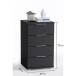 Nachtkommode >Nelli< (2er-Set) mit 4 Schubladen, in schwarz - 46x79x42 (BxHxT)