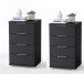 Nachtkommode >Nelli< (2er-Set) mit 4 Schubladen, in schwarz - 46x79x42 (BxHxT)