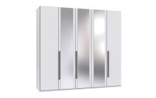 Drehtürenschrank >LONDON< in WEISS / SPIEGEL -...