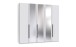 Drehtürenschrank >LONDON< in WEISS / SPIEGEL - 225x208x58cm (BxHxT)