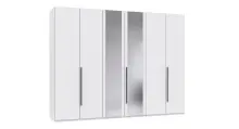 Drehtürenschrank >LONDON< in WEISS / SPIEGEL -...