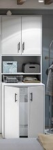 Waschmaschinenumbauschrank >Laundry< (2er-Set) in Weiß - 73x206x67 (BxHxT)
