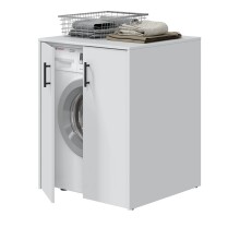 Waschmaschinenumbauschrank >Laundry< (4er-Set) in Weiß - 146x206x67 (BxHxT)