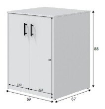 Waschmaschinenumbauschrank >Laundry< (4er-Set) in Weiß - 146x206x67 (BxHxT)