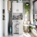 Waschmaschinenumbauschrank >Laundry< (4er-Set) in Weiß - 146x206x67 (BxHxT)