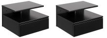 Nachtkonsole >Randers< (2er-Set) hängend, in schwarz, MDF - 35x22,5x32 (BxHxT)